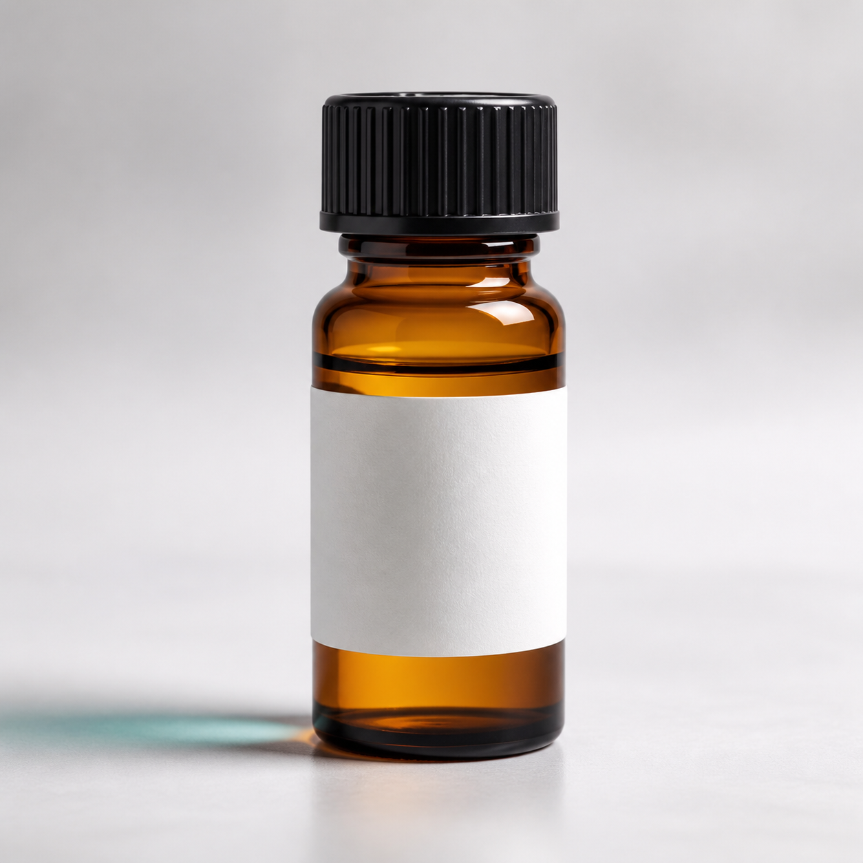 Amber research vial with a neutral Base Molecule label